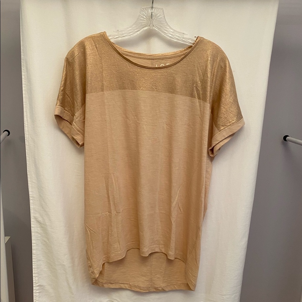 Loft peach short sleeve high low top size small